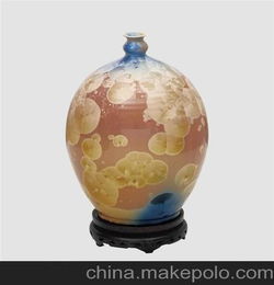 高档结晶釉窑变瓷 手工制作陶瓷花瓶 工艺品 瓷器 艺术品