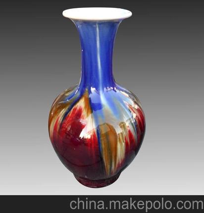 家居摆件瓷器 陶瓷结晶釉艺术花瓶 窑变工艺品生产厂家